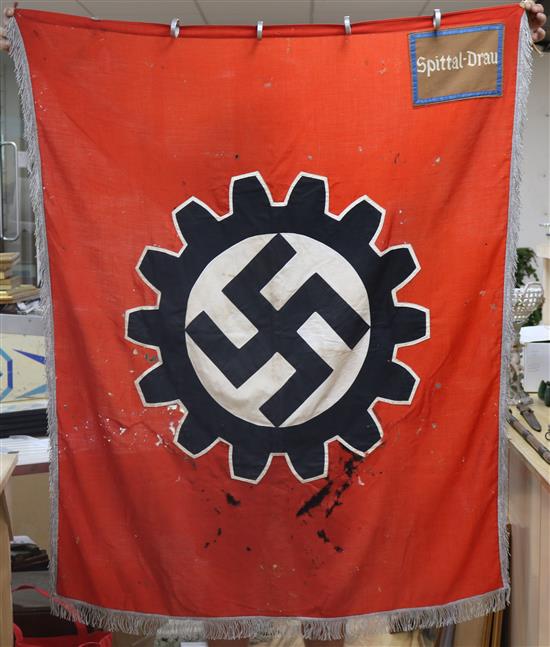 A German WWII flag with town name Spittal-Drav (with moth holes)